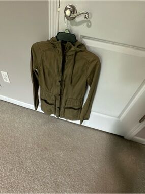 Hollister Olive Utility Hooded Jacket
